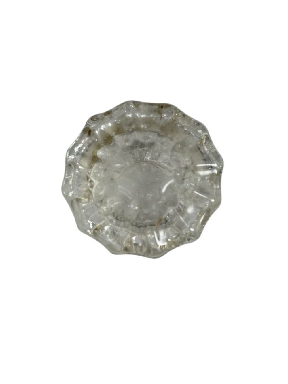 Vintage Clear Glass Fluted Doorknob Replacement With Faceted Design No Hardware - Picture 7 of 11